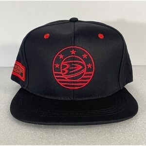 ANAHEIM DUCKS HEROES NIGHT PROMO SNAPBACK FIRE FIGHTERS NWOT 2021-22 BLACK RED